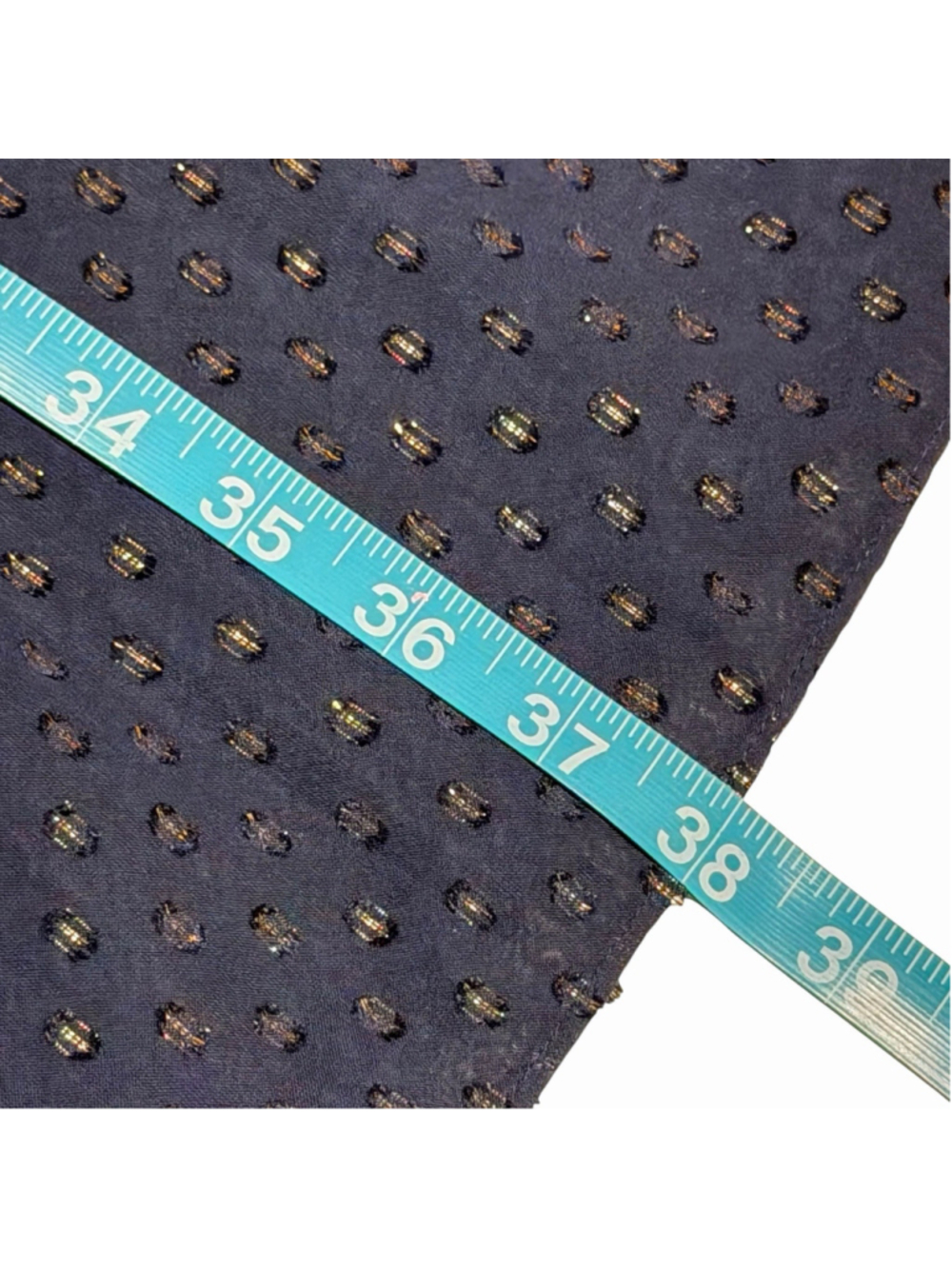 J.Crew Navy Gold Swiss Dot Fit Flare Dress12 Neck Sleevless Lined Mini Workwear - Picture 13 of 13